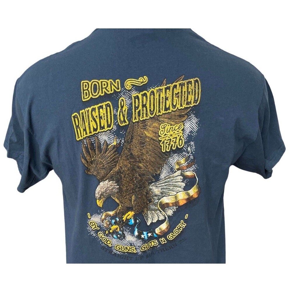 The American Bald Eagle print Large, Blue, Southern, Born & Raised USA